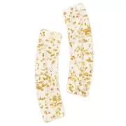 Cuentas acrílicas transparentes tubo curvo 19x5 mm - Dorado purpurina x10