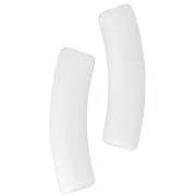 Perlas acrílicas opacas 19x5 mm tubo curvo - Blanco x10