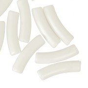 Perlas tubulares curvadas de 19x5 mm en acrílico opaco - Crudo x10
