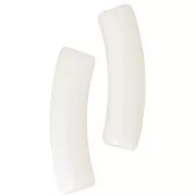 Perlas tubulares curvadas de 19x5 mm en acrílico opaco - Crudo x10