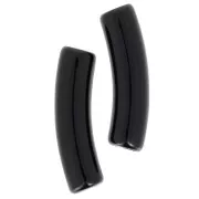 Perlas tubulares curvadas de 19x5 mm en acrílico opaco - Negro x10