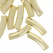 Perlas tubo curvadas 19x5 mm en acrílico opaco - Oro x10