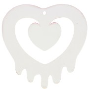 Colgante corazón hueco acrílico 37x37,5 mm - Rosa - Naranja purpurina x1