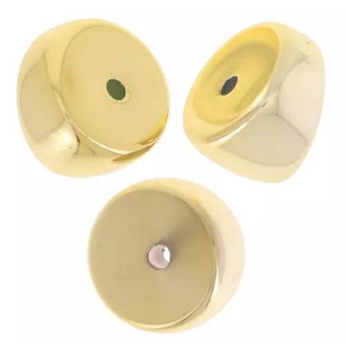 CCB Cuentas Separadoras Acrílicas Metálicas 12x8mm Tubo Curvo - Dorado x6