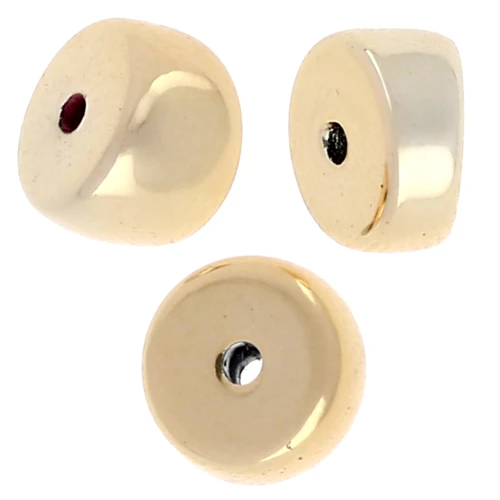 Cuentas separadoras de tubo curvado 8x6 mm en acrílico metalizado CCB - Dorado x6