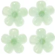 Colgante flor acrílico translúcido 42 mm - Liquen mármol x1