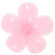 Colgante flor acrílico translúcido 42 mm - Mármol rosa claro x1