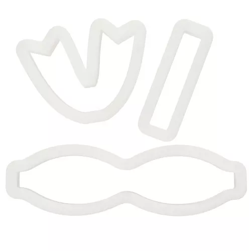 Set de 3 cortapastas de plástico para modelismo -18x78 mm - Lazo mariposa x1