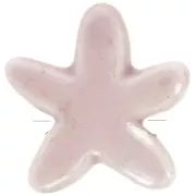 17 mm cuentas de cerámica estrella de mar - Viejo rosa iridiscente x5