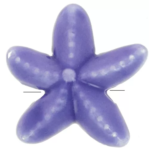 Cuentas de cerámica estrella de mar 17 mm - Violeta iridiscente x5