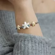 Cuentas de cerámica estrella de mar 17 mm - Violeta iridiscente x5