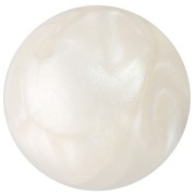 Cuentas de resina opacas redondas de 14 mm - Blanco nacarado x6