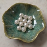 Cuentas de resina opaca 12 mm - Blanco nacarado x6