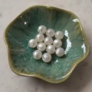 Cuentas de resina opaca 12 mm - Blanco nacarado x6