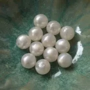 Cuentas de resina opaca 12 mm - Blanco nacarado x6