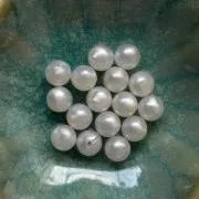 Cuentas de resina opaca 10 mm - Blanco nacarado x8