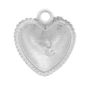 Dije de corazón abombado 12x11 mm efecto retorcido - Plata 925 x1