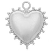 Colgante corazón 21x18,5 mm con pequeñas cuentas - Plata 925 x1