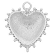 Colgante corazón 21x18,5 mm con pequeñas cuentas - Plata 925 x1