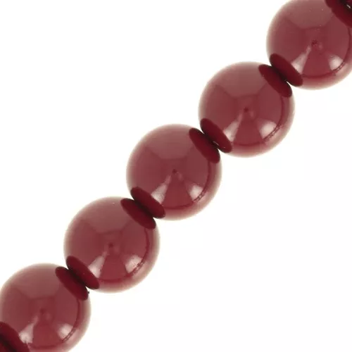 Cuenta de cristal checo redonda Brillante 6 mm - Cranberry x25