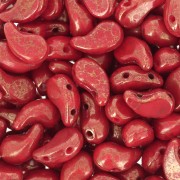 Cuenta de cristal checo 2 agujeros Zoliduo® Derecha 5x8mm Rojo opaco Rojo terracota x20