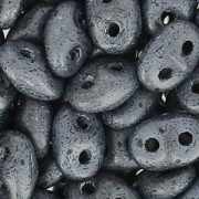 SuperDuo 2,5x5 mm Jet Hematite Mat x10g