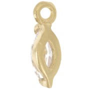 Dije Navette de circonita 9,5x3 mm - Dorado con oro fino - Cristal x1