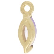 Dije de circonita 9,5x3 mm - Dorado con oro fino - Violeta x1