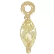 Dije de Lanzadera 9.5x3mm con Óxido de Circonio - Dorado - Amarillo x1