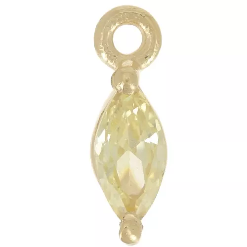 Dije de Lanzadera 9.5x3mm con Óxido de Circonio - Dorado - Amarillo x1