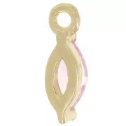 Dije de Lanzadera de 9.5x3mm con Óxido de Circonio - Dorado con Oro Fino - Rosa x1