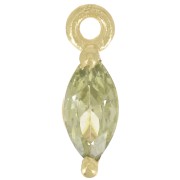 Dije de Lanzadera de 9.5x3mm con Óxido de Circonio - Dorado con Oro Fino - Verde x1