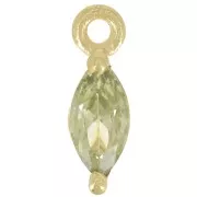 Dije de Lanzadera de 9.5x3mm con Óxido de Circonio - Dorado con Oro Fino - Verde x1