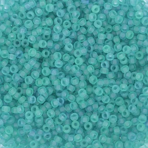 Rocalla Miyuki 15/0 1614 - Teñido Semi-Esmerilado Aqua Transparente x8g
