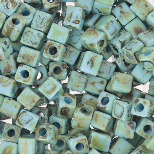Miyuki Cubos 4 mm SB4-4514 - Azul Turquesa Opaco Picasso x10g