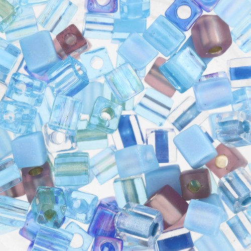 Mezcla Cubos Miyuki 4 mm SB-MIX-14 - Aqua Shimmer x10g