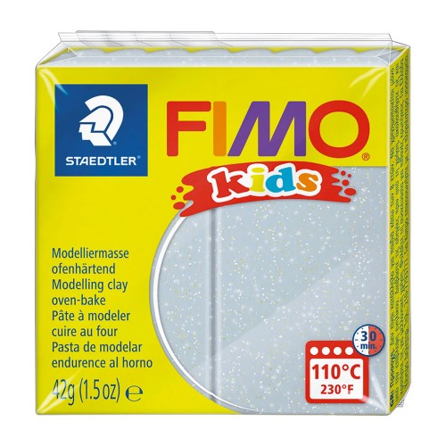 Pasta Fimo kids 42gr Argent con chispas (n°812)