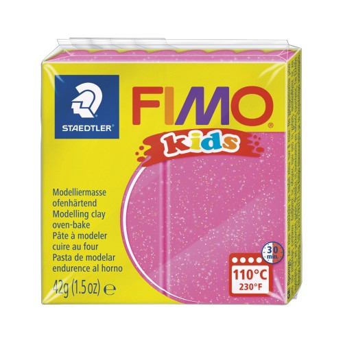 Pasta Fimo kids 42gr Fuchsia con chispas (n°262)