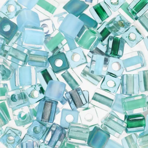 Mezcla Cubos Miyuki 4 mm SB-MIX-25 - Touch of Teal x10g