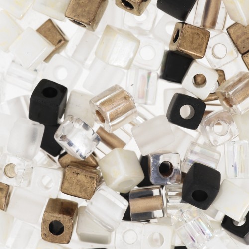 Mezcla Cubos Miyuki 4 mm SB-MIX-32 - Granito x10g