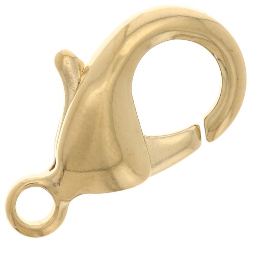 Cierre mosquetón 15 mm - 3 micras chapado en oro x1