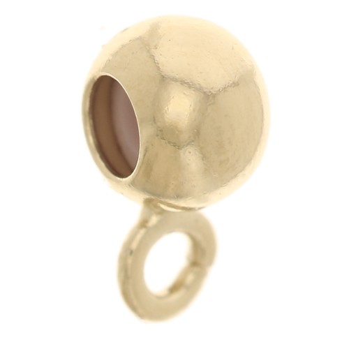 Dije de Cuenta pasante 5mm con agujero de 2mm - baño de oro de 3 micras x1