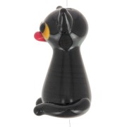 Cuenta de cristal artesanal gato - 20x12 mm - Negro x1