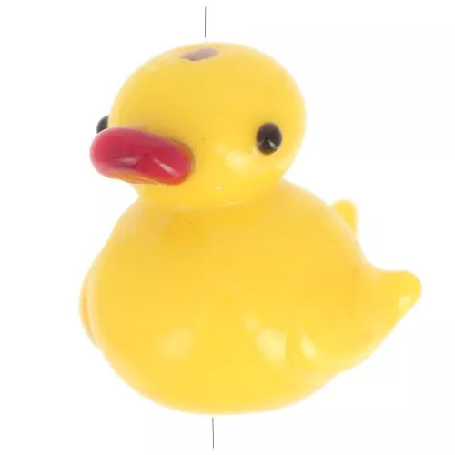 Cuenta de cristal artesanal pato 17x15 mm - Amarillo x1