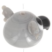 Cuenta de cristal artesanal cabeza de koala 12x23 mm - Gris x1