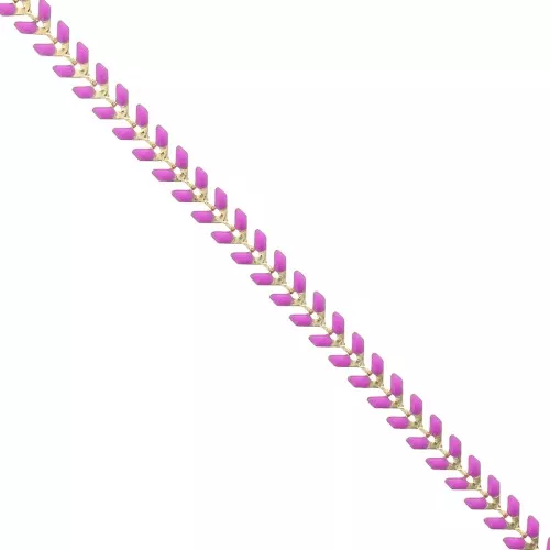 Cadena en espiga de resina epoxi 6,3 mm Rosa Dorado x 20cm