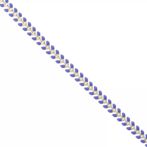 Cadena en espiga de resina epoxi 6,3 mm Azul real - Dorado x 20cm