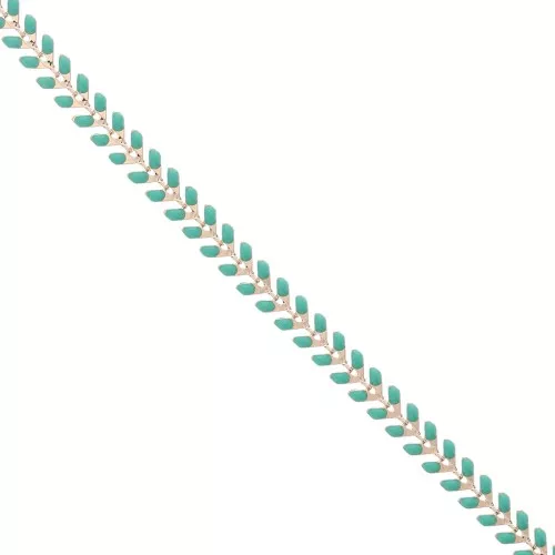 Cadena en espiga de resina epoxi 6,3 mm Dorado menta x 20cm