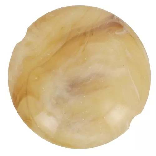 Cuentas acrílicas planas redondas 22 mm - Beige jaspeado x6