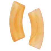 Cuentas tubulares curvadas de acrílico translúcido 35x11 mm - Perla jaspeada naranja x6